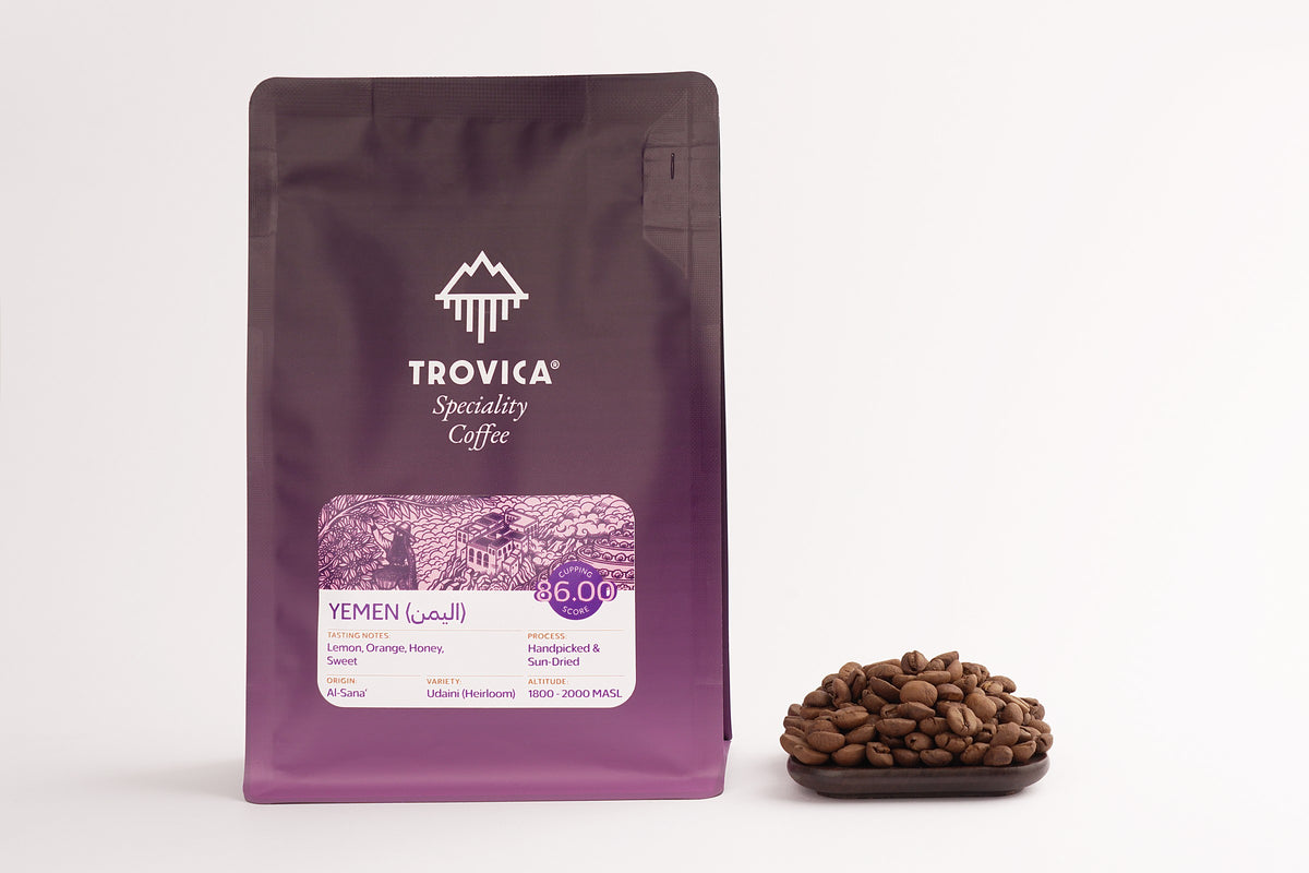 TROVICA Al-Sana' Yemeni specialty coffee 200 g bag, front