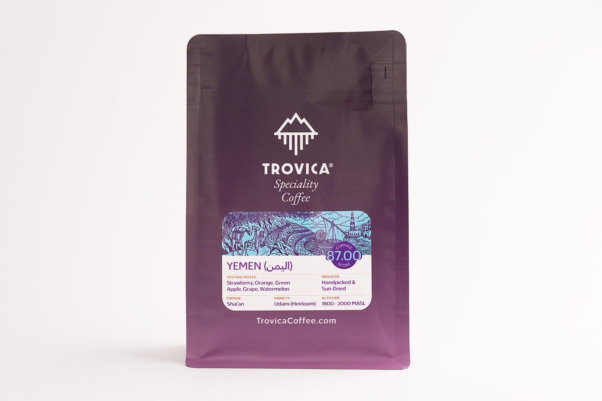 TROVICA Shai'an Yemeni specialty coffee 200 g bag, front