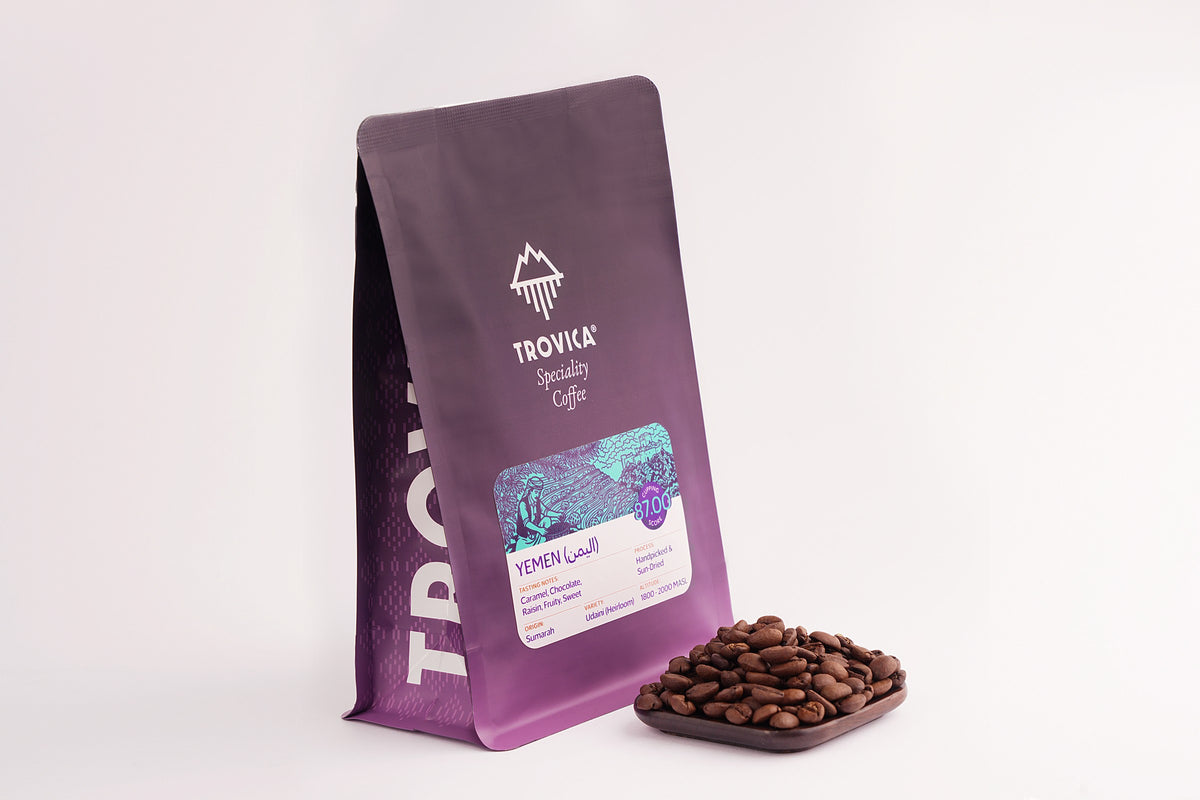 TROVICA Sumarah Yemeni specialty coffee 200 g bag with roasted beans